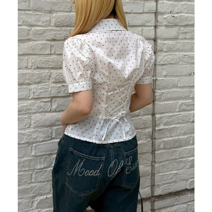 【5色展開】後ろレースアップギャザーブラウス | RMAF　NICE CLAUP / OLIVE des OLIVE | 詳細画像12 