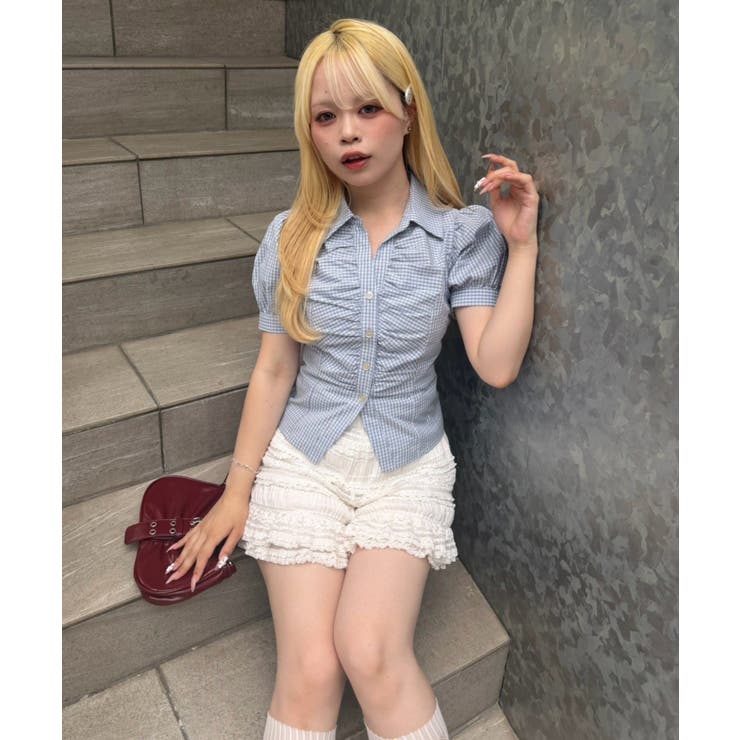 【5色展開】後ろレースアップギャザーブラウス | RMAF　NICE CLAUP / OLIVE des OLIVE | 詳細画像28 