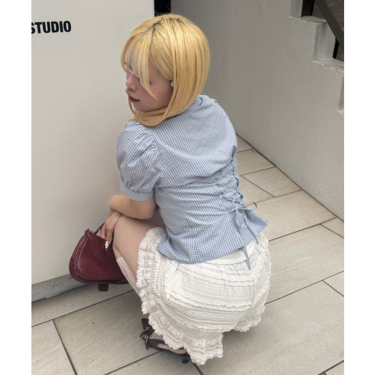 【5色展開】後ろレースアップギャザーブラウス | RMAF　NICE CLAUP / OLIVE des OLIVE | 詳細画像32 