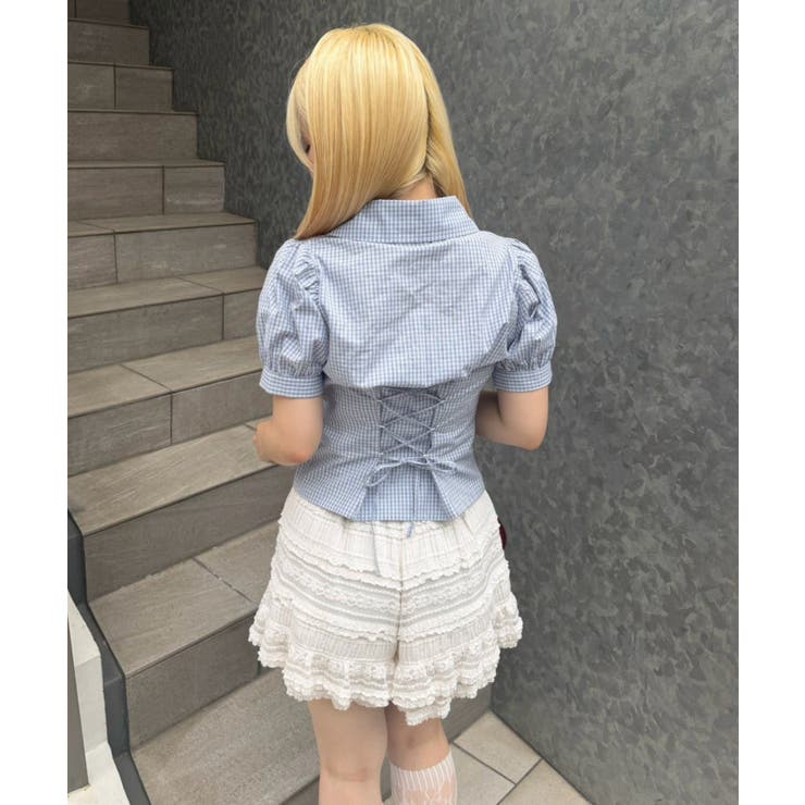 5色展開】後ろレースアップギャザーブラウス[品番：OLOW0018475]｜RMAF