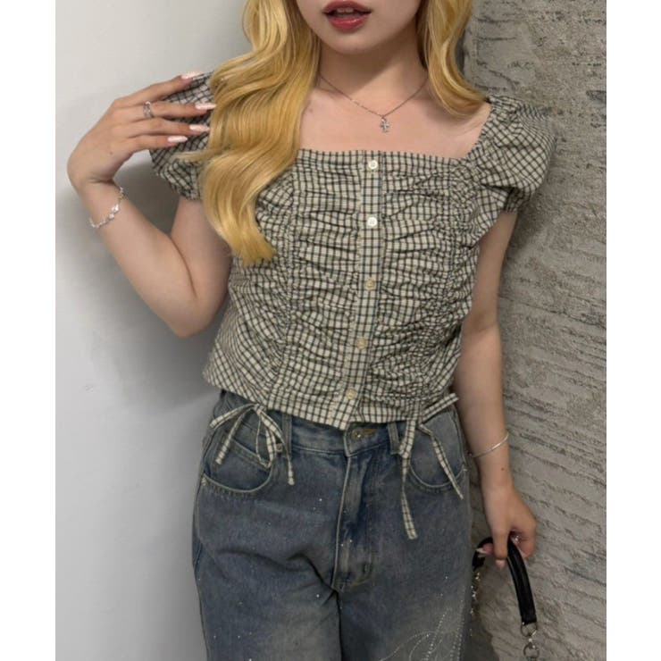 ベージュ | ダブルドロストくしゅくしゅブラウス | RMAF　NICE CLAUP / OLIVE des OLIVE