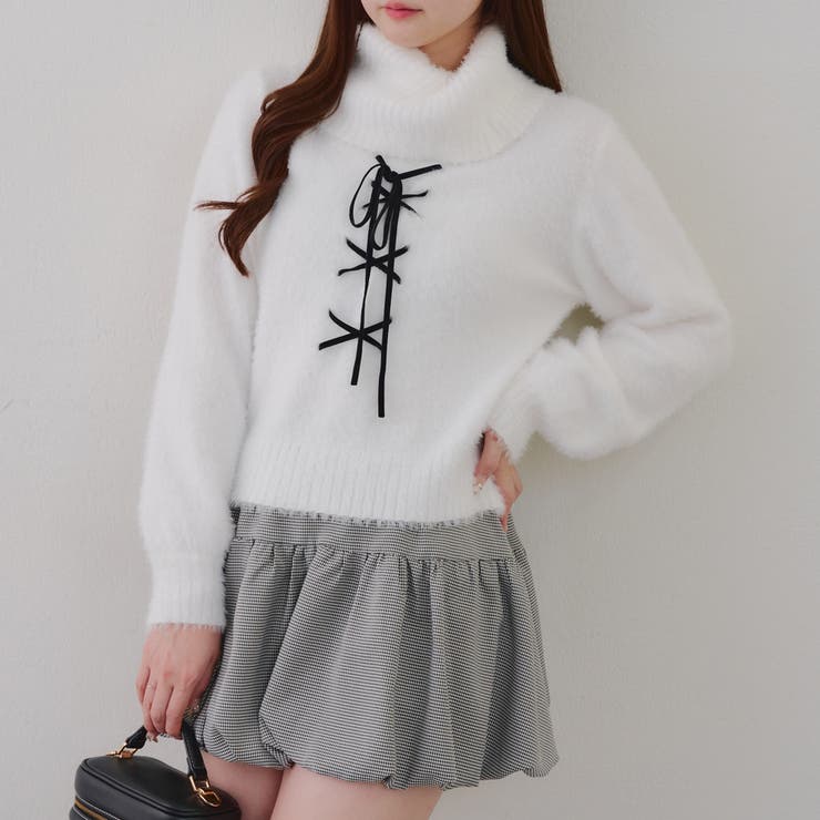 フェザーレースアッププルオーバー | NICE CLAUP / OLIVE des OLIVE　OUTLET | 詳細画像3 