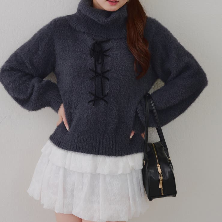 フェザーレースアッププルオーバー | NICE CLAUP / OLIVE des OLIVE　OUTLET | 詳細画像23 