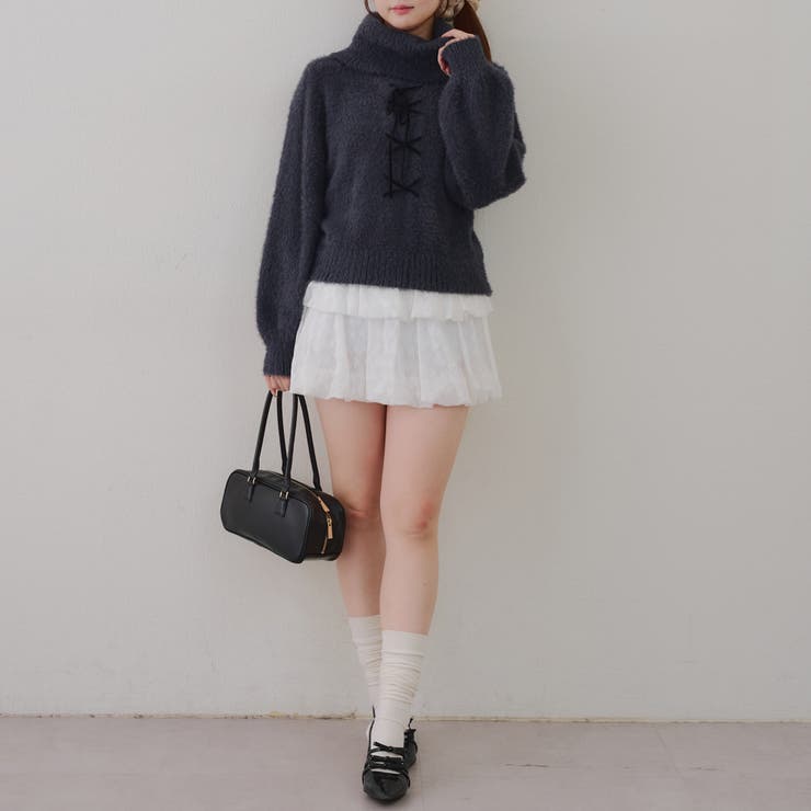 フェザーレースアッププルオーバー | NICE CLAUP / OLIVE des OLIVE　OUTLET | 詳細画像25 