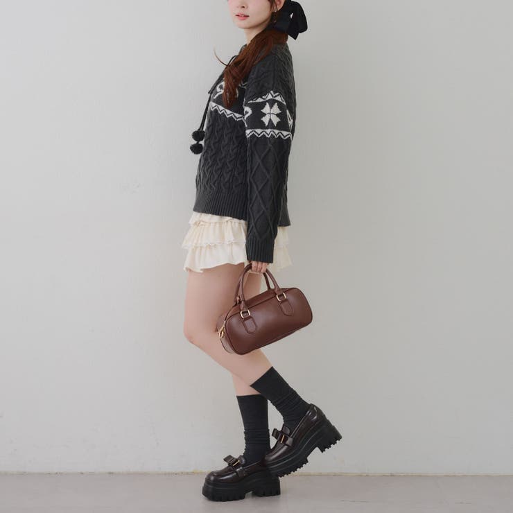 ポンポン付き カウチン風ニットプルオーバー | RMAF　NICE CLAUP / OLIVE des OLIVE | 詳細画像31 