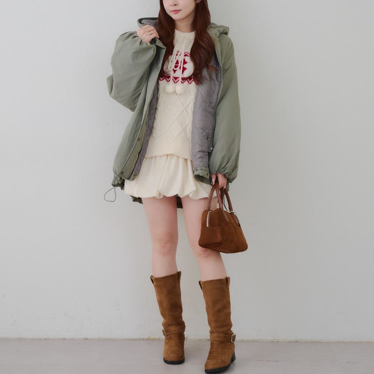 ポンポン付き カウチン風ニットプルオーバー | RMAF　NICE CLAUP / OLIVE des OLIVE | 詳細画像35 