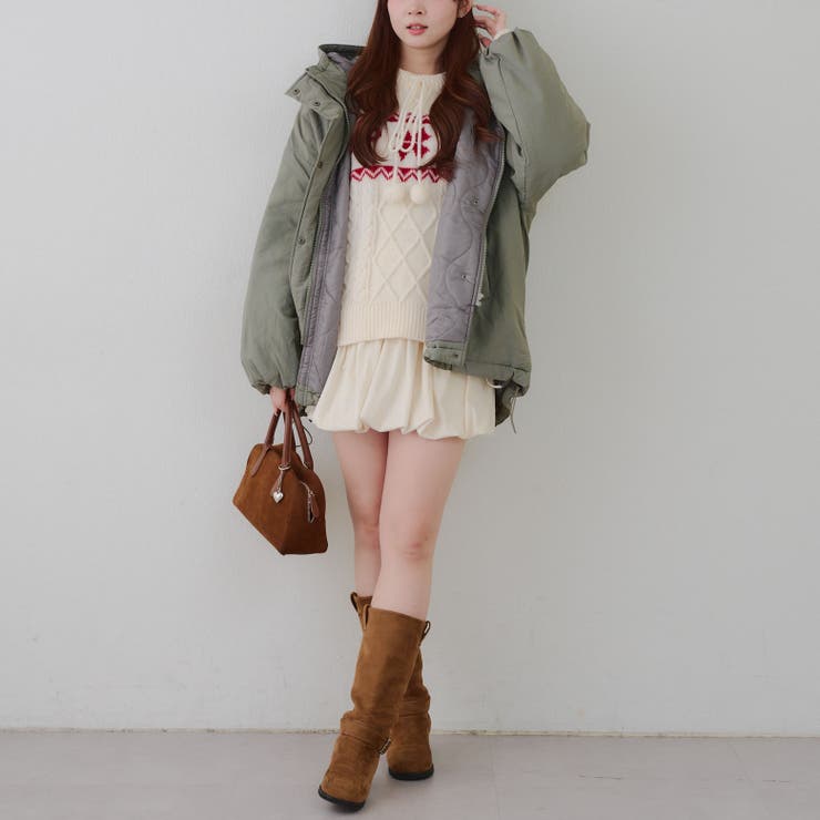 ポンポン付き カウチン風ニットプルオーバー | RMAF　NICE CLAUP / OLIVE des OLIVE | 詳細画像36 