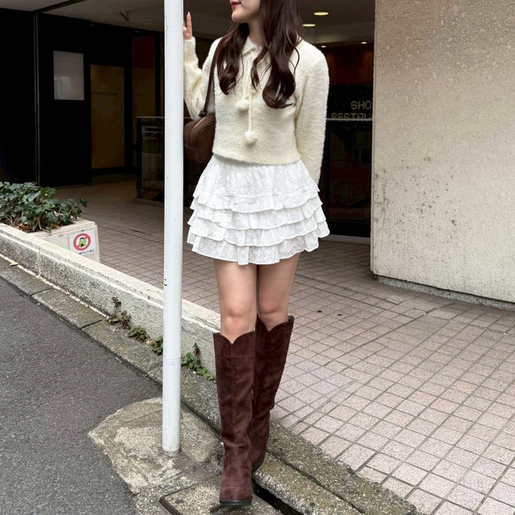 【HolidayCollection】ポンポン付き フェザーポロニット | RMAF　NICE CLAUP / OLIVE des OLIVE | 詳細画像12 