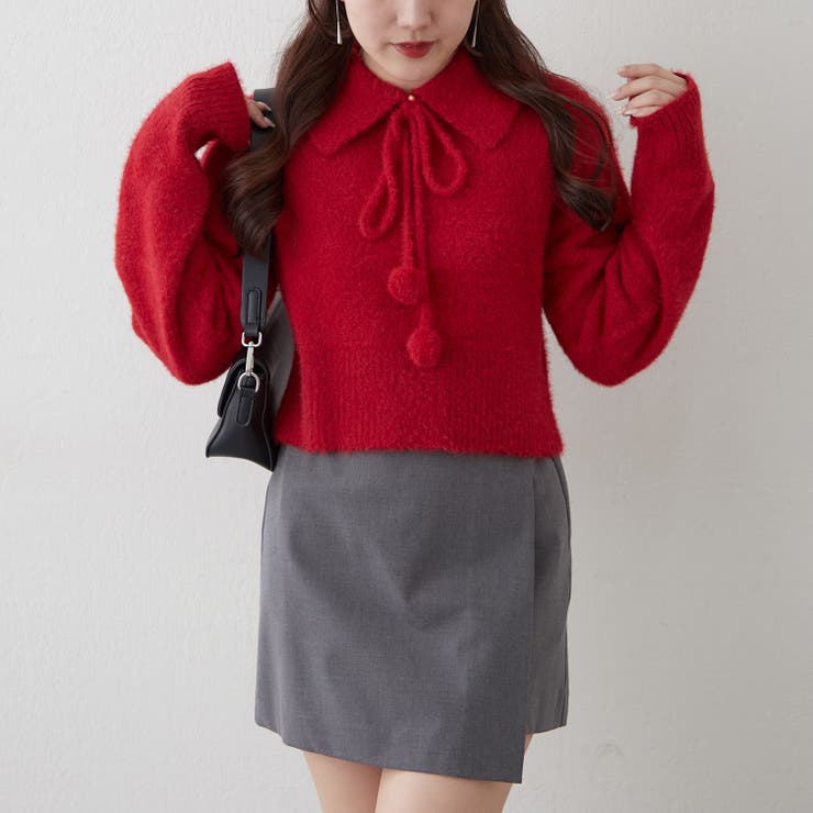 【HolidayCollection】ポンポン付き フェザーポロニット | RMAF　NICE CLAUP / OLIVE des OLIVE | 詳細画像18 