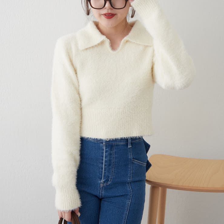 【HolidayCollection】ポンポン付き フェザーポロニット | RMAF　NICE CLAUP / OLIVE des OLIVE | 詳細画像25 