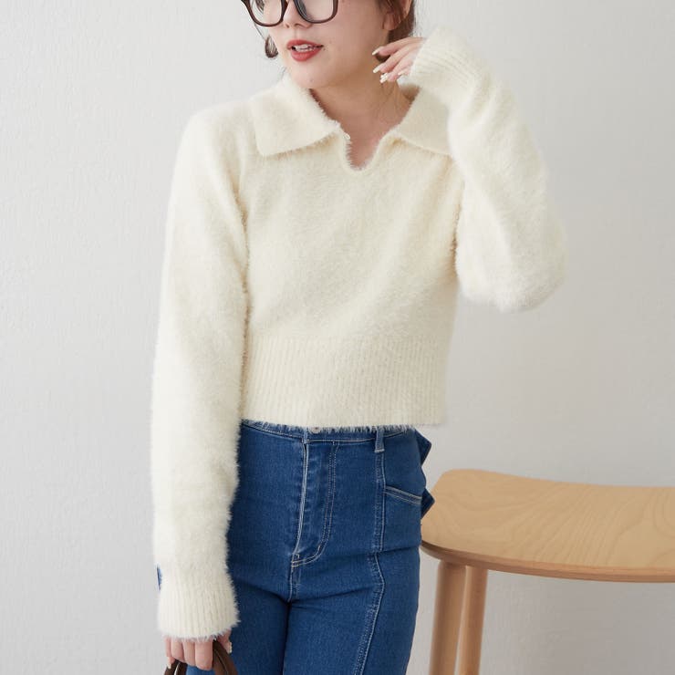 【HolidayCollection】ポンポン付き フェザーポロニット | RMAF　NICE CLAUP / OLIVE des OLIVE | 詳細画像26 