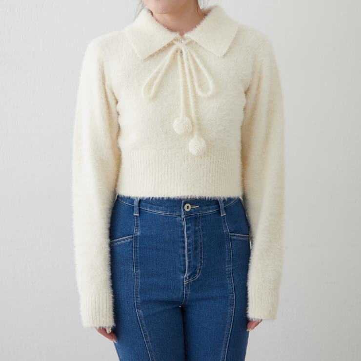 【HolidayCollection】ポンポン付き フェザーポロニット | RMAF　NICE CLAUP / OLIVE des OLIVE | 詳細画像45 