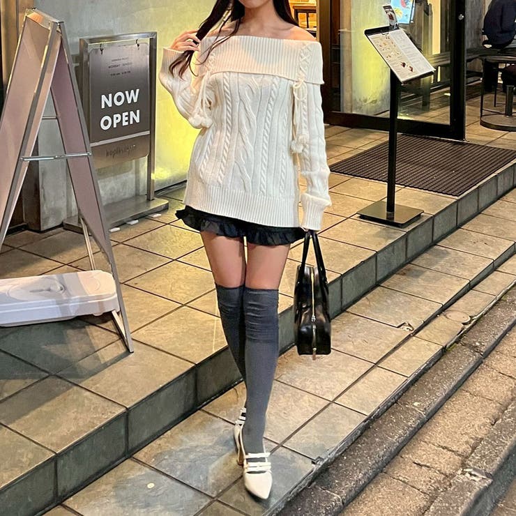 ポンポン付き オフショルケーブルプルオーバー | RMAF　NICE CLAUP / OLIVE des OLIVE | 詳細画像7 