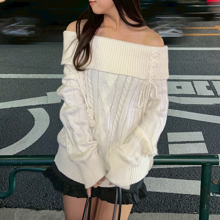 ポンポン付き オフショルケーブルプルオーバー | RMAF　NICE CLAUP / OLIVE des OLIVE | 詳細画像8 