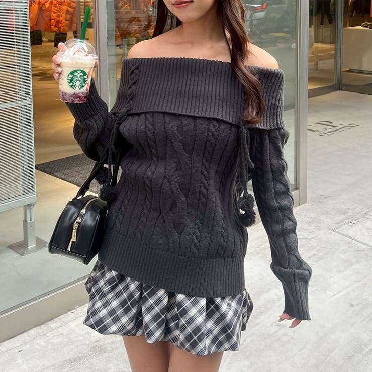 ポンポン付き オフショルケーブルプルオーバー | RMAF　NICE CLAUP / OLIVE des OLIVE | 詳細画像16 