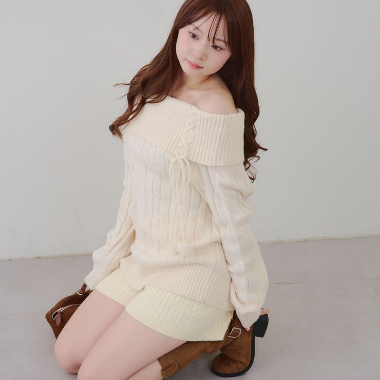 ポンポン付き オフショルケーブルプルオーバー | RMAF　NICE CLAUP / OLIVE des OLIVE | 詳細画像20 