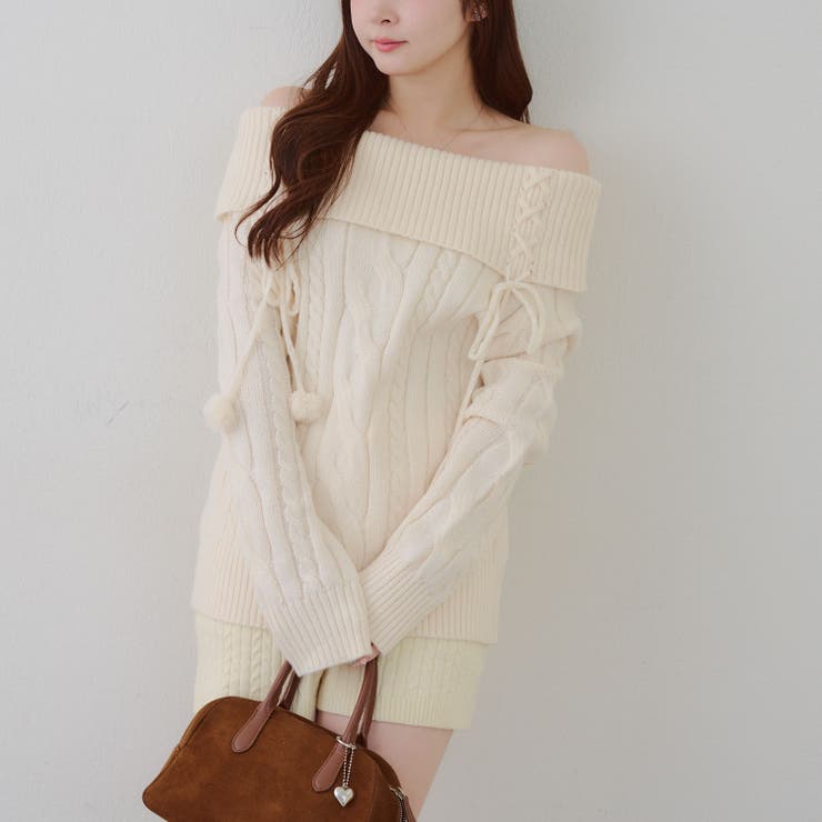 ポンポン付き オフショルケーブルプルオーバー | RMAF　NICE CLAUP / OLIVE des OLIVE | 詳細画像22 