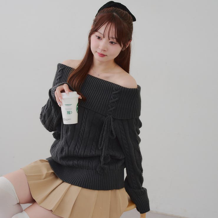 ポンポン付き オフショルケーブルプルオーバー | RMAF　NICE CLAUP / OLIVE des OLIVE | 詳細画像44 