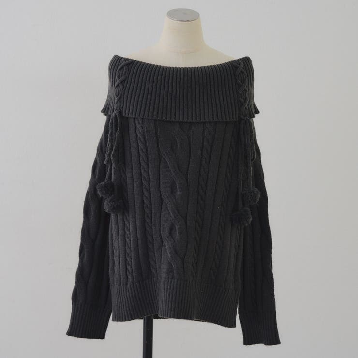 ポンポン付き オフショルケーブルプルオーバー | RMAF　NICE CLAUP / OLIVE des OLIVE | 詳細画像52 