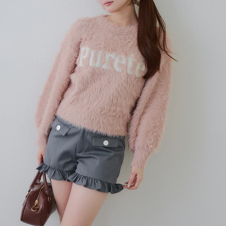 ピンク | キラリロゴフェザーニット | NICE CLAUP / OLIVE des OLIVE　OUTLET