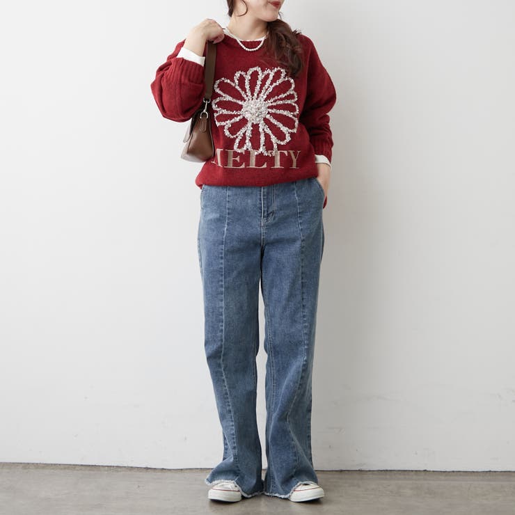 ブラシヤーンお花ジャガードニット | RMAF　NICE CLAUP / OLIVE des OLIVE | 詳細画像13 