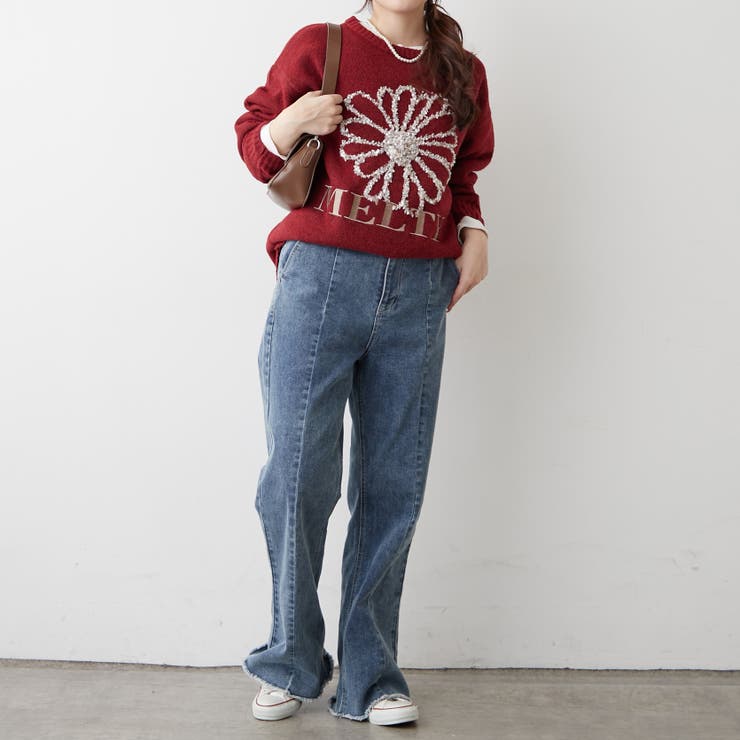 ブラシヤーンお花ジャガードニット | RMAF　NICE CLAUP / OLIVE des OLIVE | 詳細画像14 