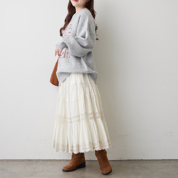 ブラシヤーンお花ジャガードニット | RMAF　NICE CLAUP / OLIVE des OLIVE | 詳細画像6 