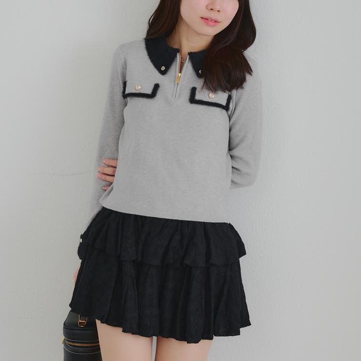 配色フェザーハーフジップニット | RMAF　NICE CLAUP / OLIVE des OLIVE | 詳細画像9 