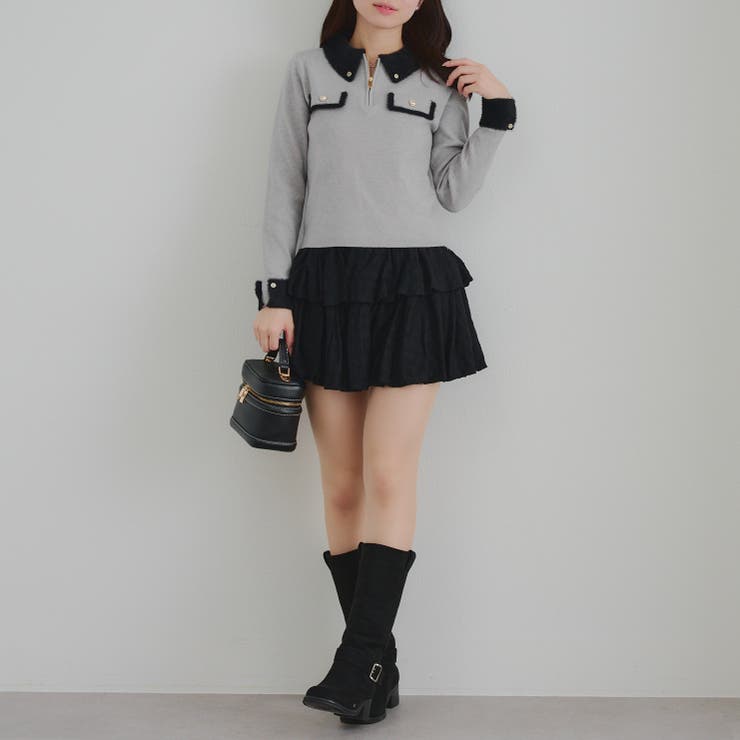 配色フェザーハーフジップニット | RMAF　NICE CLAUP / OLIVE des OLIVE | 詳細画像11 