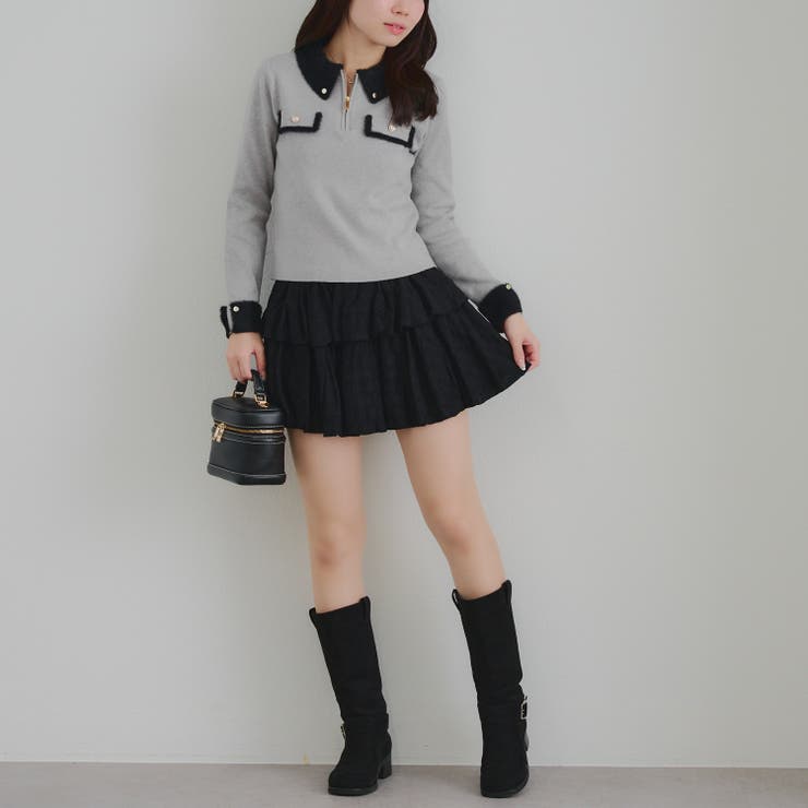 配色フェザーハーフジップニット | RMAF　NICE CLAUP / OLIVE des OLIVE | 詳細画像12 