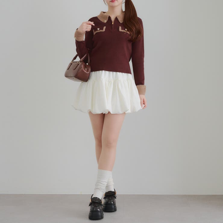 配色フェザーハーフジップニット | RMAF　NICE CLAUP / OLIVE des OLIVE | 詳細画像19 