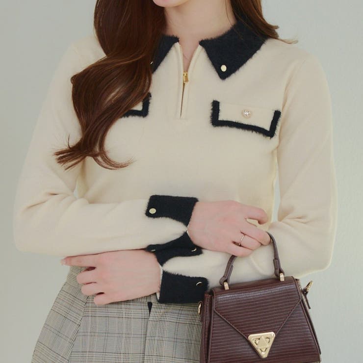 配色フェザーハーフジップニット | RMAF　NICE CLAUP / OLIVE des OLIVE | 詳細画像22 