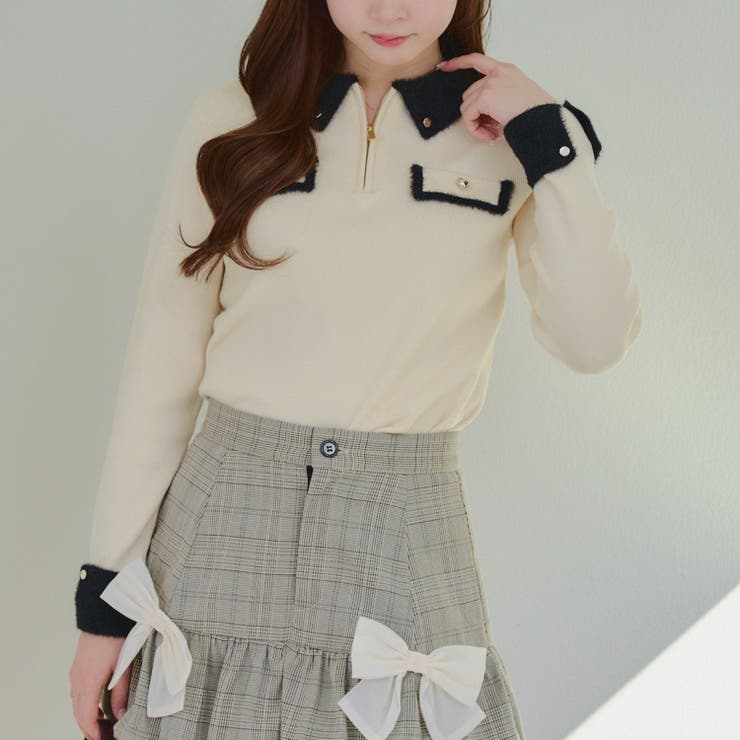 配色フェザーハーフジップニット | RMAF　NICE CLAUP / OLIVE des OLIVE | 詳細画像23 