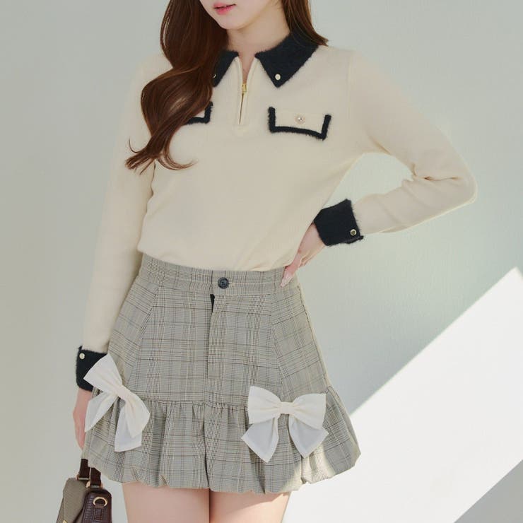 配色フェザーハーフジップニット | RMAF　NICE CLAUP / OLIVE des OLIVE | 詳細画像24 