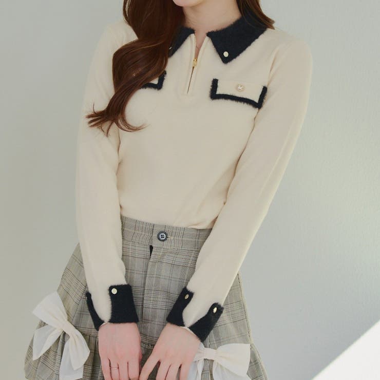 配色フェザーハーフジップニット | RMAF　NICE CLAUP / OLIVE des OLIVE | 詳細画像26 