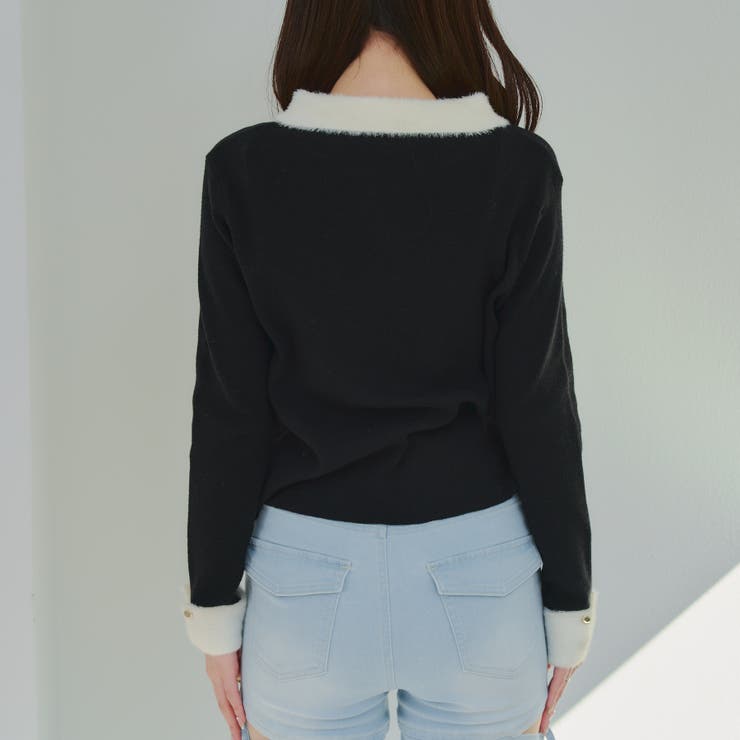 配色フェザーハーフジップニット | RMAF　NICE CLAUP / OLIVE des OLIVE | 詳細画像32 