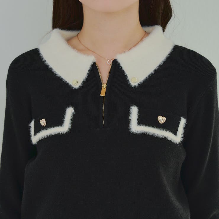 配色フェザーハーフジップニット | RMAF　NICE CLAUP / OLIVE des OLIVE | 詳細画像33 