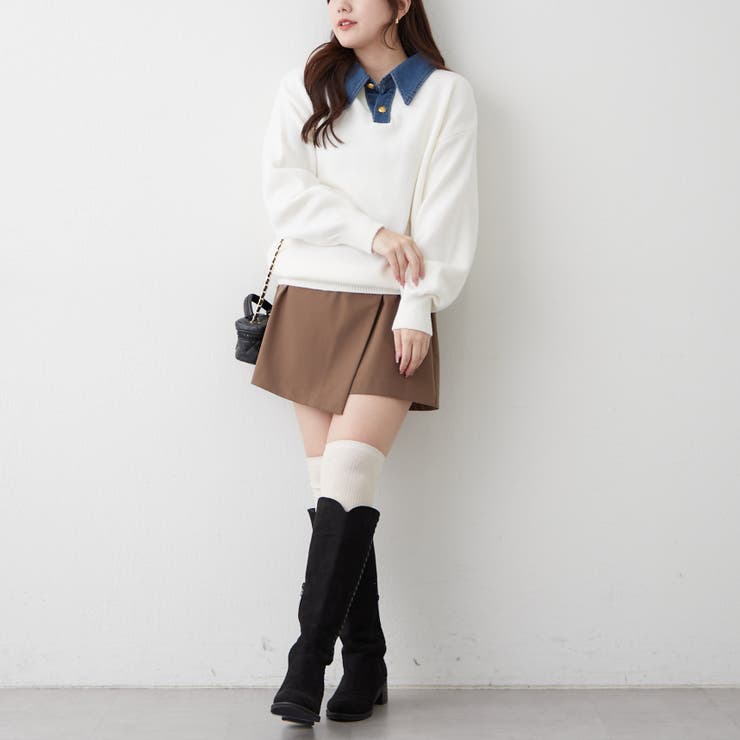 デニム衿ビッグニット | RMAF　NICE CLAUP / OLIVE des OLIVE | 詳細画像8 