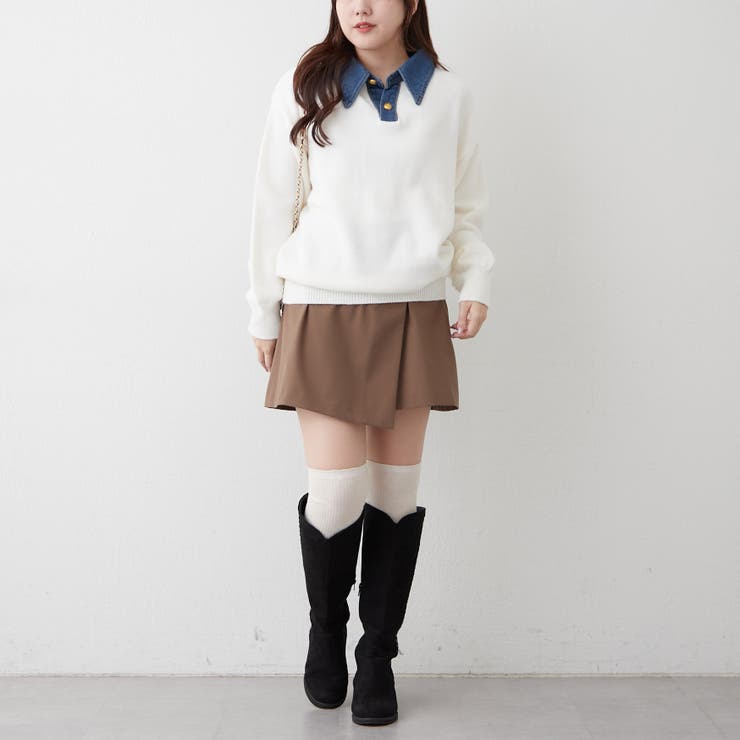 デニム衿ビッグニット | RMAF　NICE CLAUP / OLIVE des OLIVE | 詳細画像9 