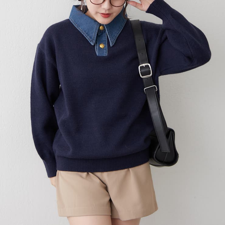 デニム衿ビッグニット | RMAF　NICE CLAUP / OLIVE des OLIVE | 詳細画像23 