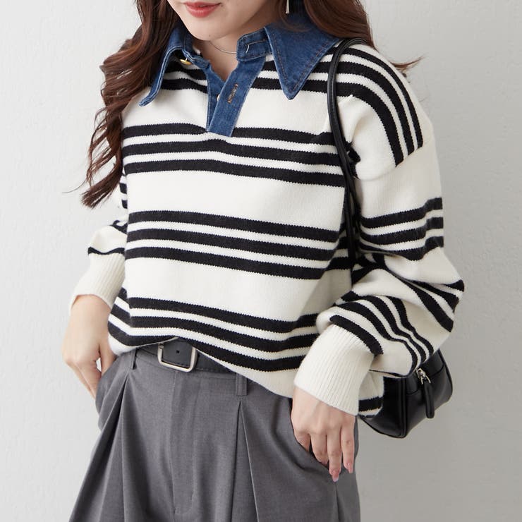 デニム衿ビッグニット | RMAF　NICE CLAUP / OLIVE des OLIVE | 詳細画像35 