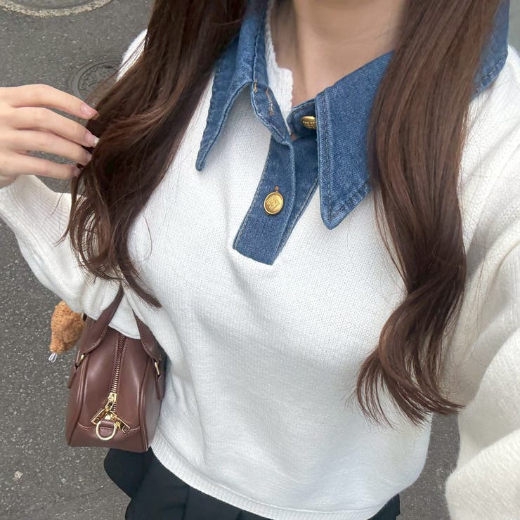 デニム衿ビッグニット | RMAF　NICE CLAUP / OLIVE des OLIVE | 詳細画像42 