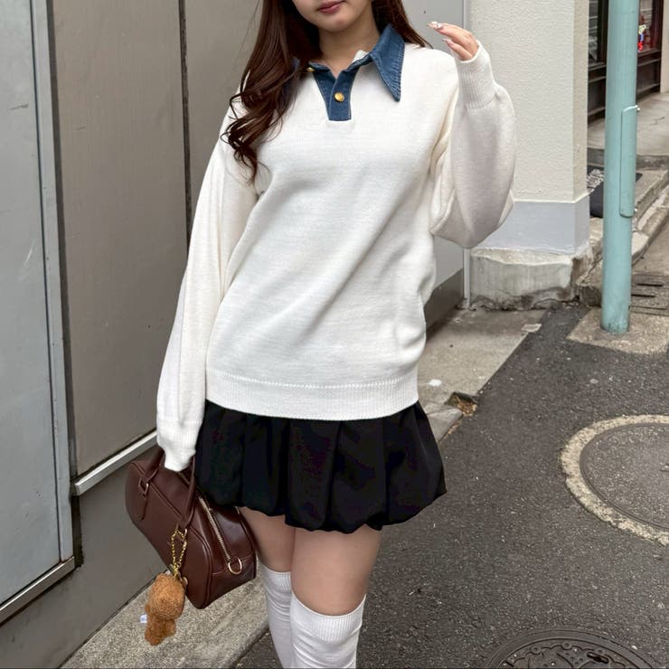 デニム衿ビッグニット | RMAF　NICE CLAUP / OLIVE des OLIVE | 詳細画像43 