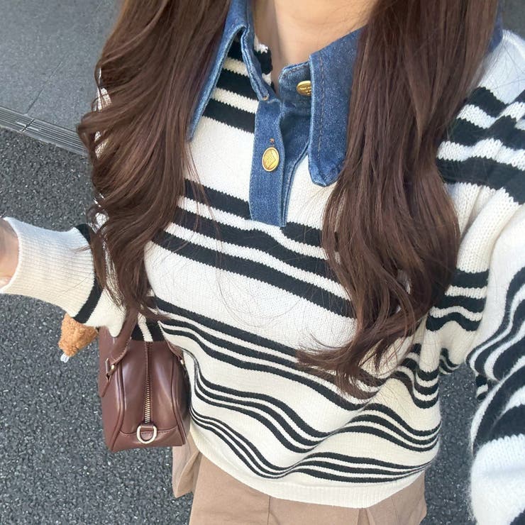 デニム衿ビッグニット | RMAF　NICE CLAUP / OLIVE des OLIVE | 詳細画像45 