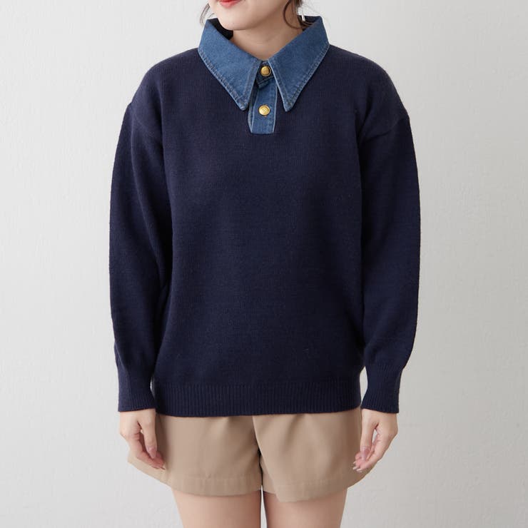 デニム衿ビッグニット | RMAF　NICE CLAUP / OLIVE des OLIVE | 詳細画像53 