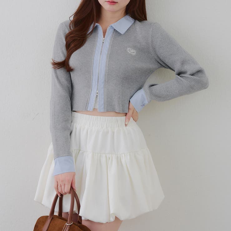 シャツドッキングダブルジップリブニット | RMAF　NICE CLAUP / OLIVE des OLIVE | 詳細画像6 