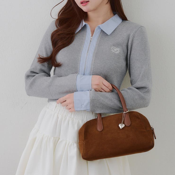 トップグレー | シャツドッキングダブルジップリブニット | RMAF　NICE CLAUP / OLIVE des OLIVE