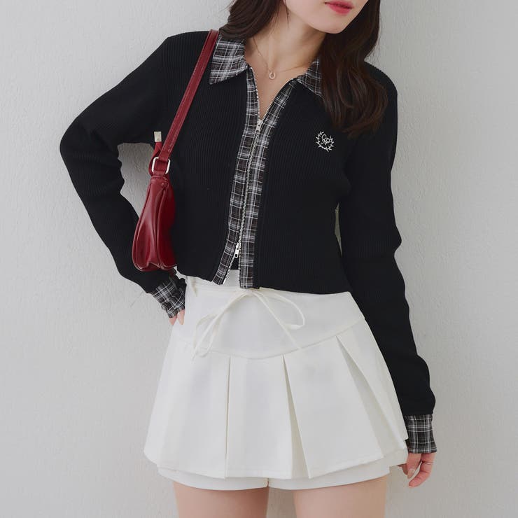 ブラック | シャツドッキングダブルジップリブニット | RMAF　NICE CLAUP / OLIVE des OLIVE