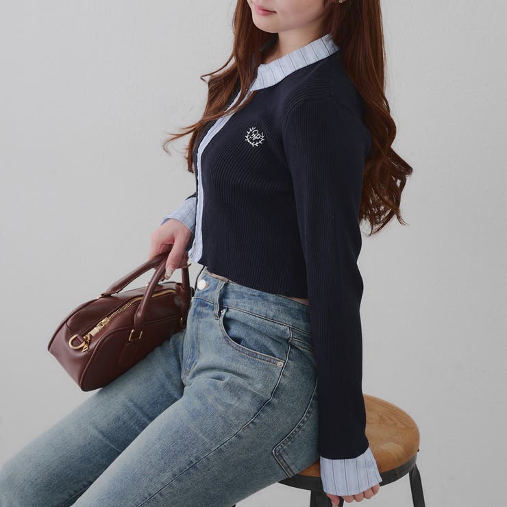 シャツドッキングダブルジップリブニット | RMAF　NICE CLAUP / OLIVE des OLIVE | 詳細画像3 