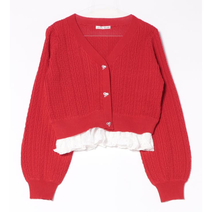 裾レースリボン釦カーディガン[品番：OLOW0017464]｜RMAF NICE CLAUP